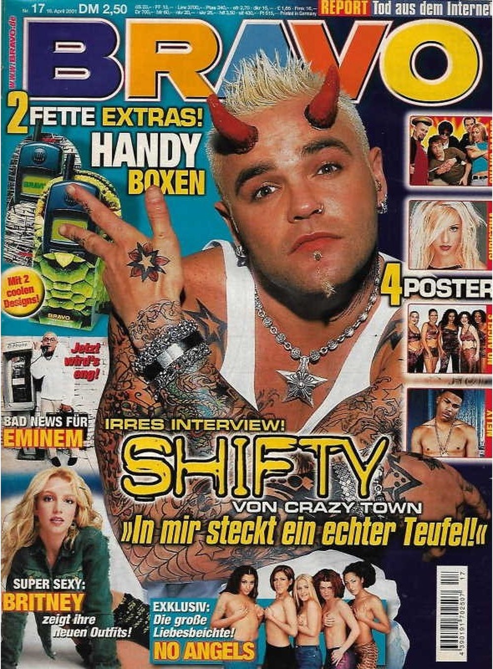 Bravo Magazin Deutschland 2001-17 Shifty Shellshock Britney Spears Eminem Crazy Town No Angels