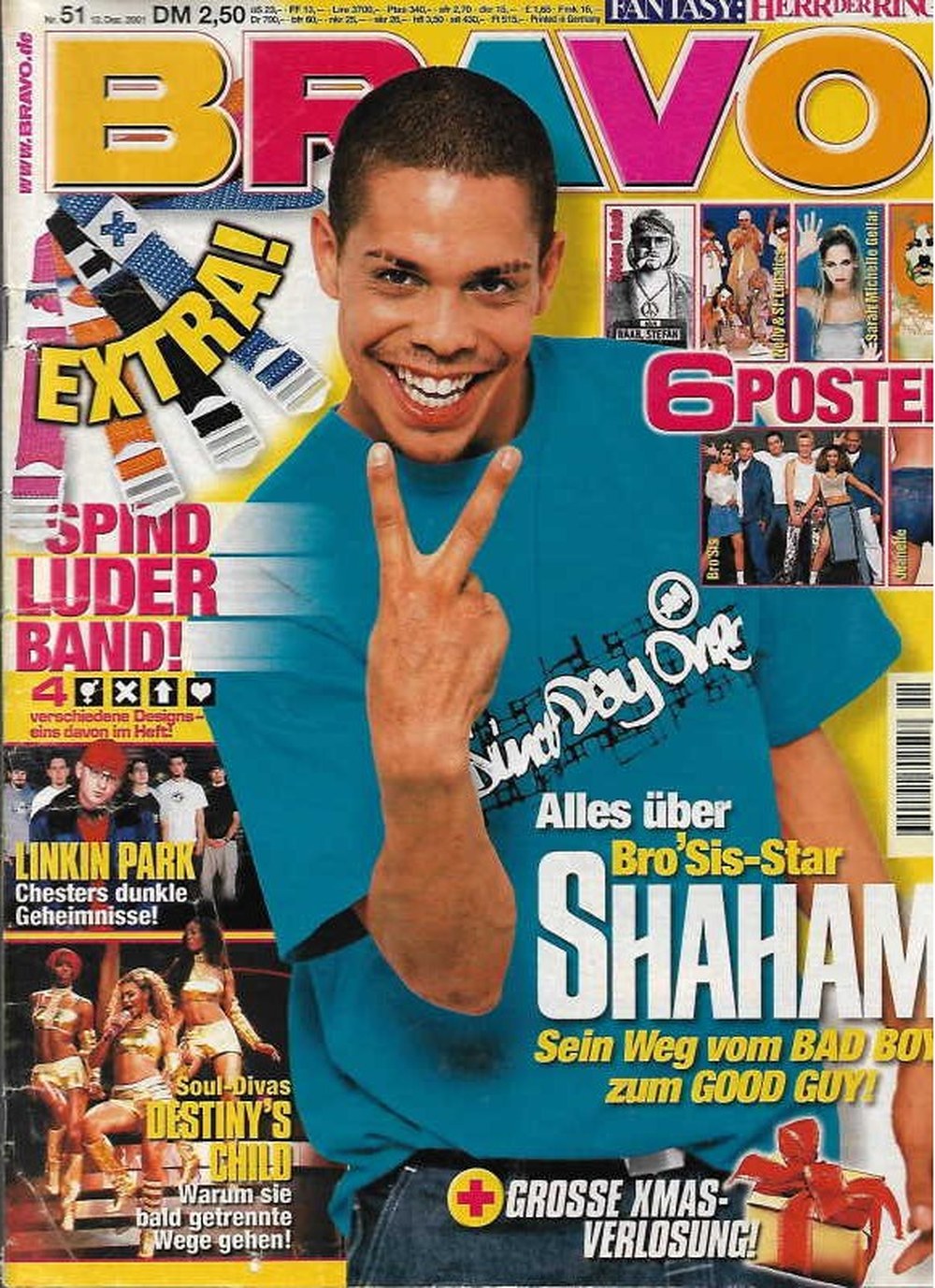 Bravo Magazin Deutschland 2001-51 Shaham Destiny's Child Linkin Park Bro'Sis