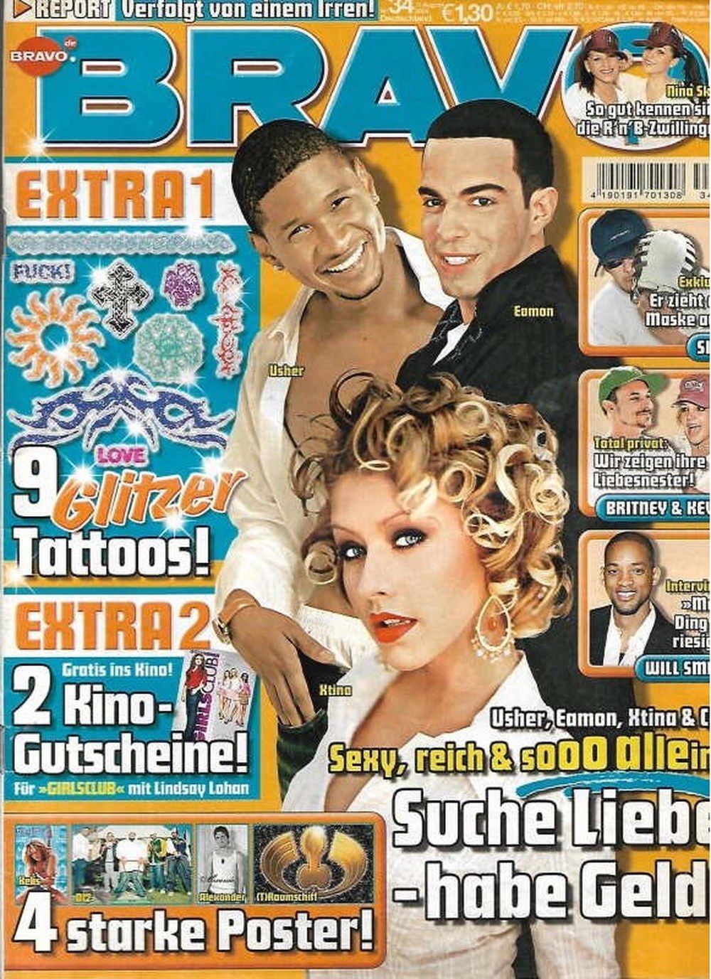 Bravo Magazin Deutschland 2004-34 Christina Aguilera Usher Eamon Lindsay Lohan Will Smith
