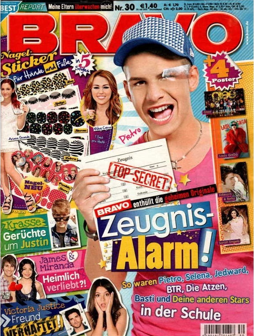 Bravo Magazin Deutschland 2011-30 Pietro Lombardi Miley Cyrus Ariana Grande Justin Bieber Victoria Justice