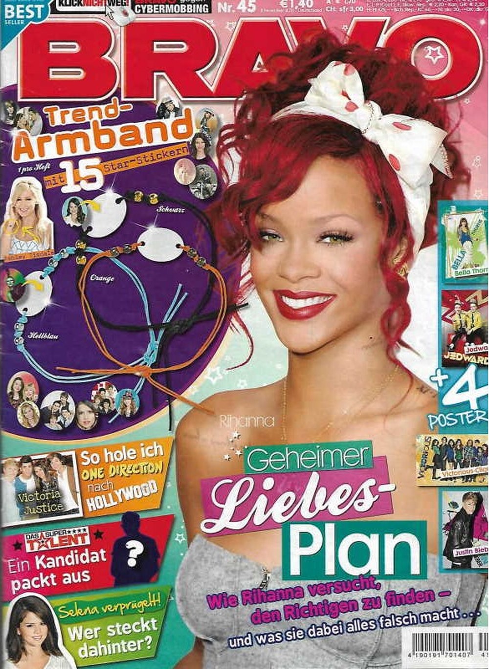 Bravo Magazin Deutschland 2011-45 Rihanna Victoria Justice Justin Bieber Bella Thorne Selena Gomez
