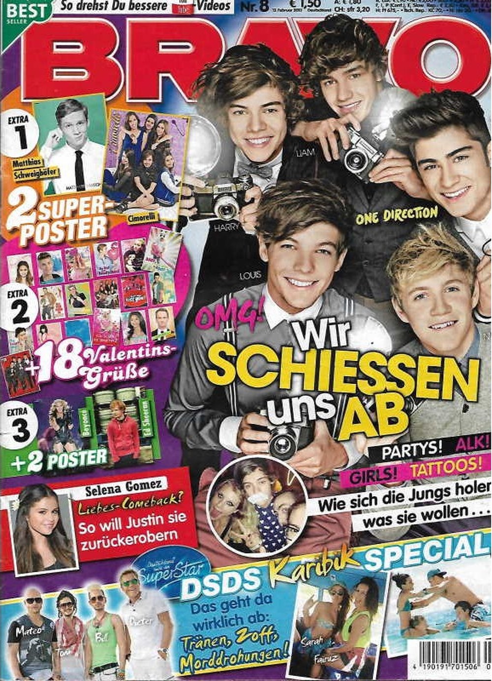 Bravo Magazin Deutschland 2013-08 One Direction Selena Gomez Matthias Schweighöfer Justin Bieber Cimorelli