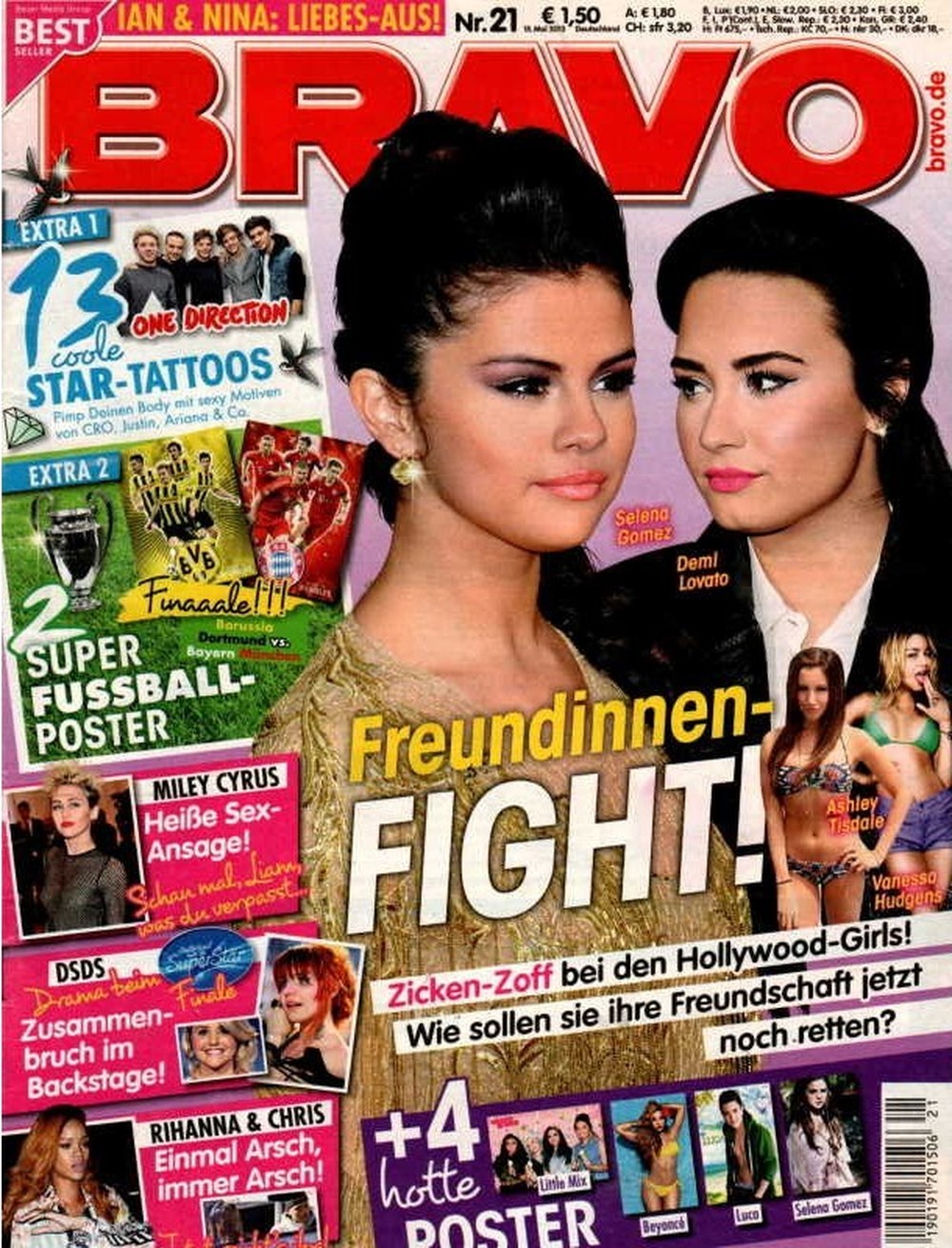 Bravo Magazin Deutschland 2013-21 Selena Gomez Demi Lovato Ashley Tisdale Vanessa Hudgens Miley Cyrus