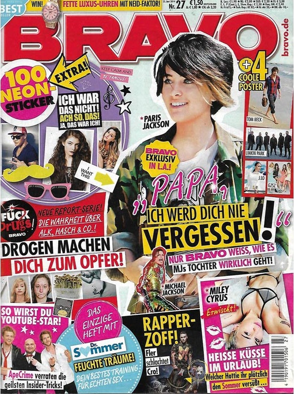 Bravo Magazin Deutschland 2014-27 Paris Jackson Michael Jackson Miley Cyrus Tom Beck Fler