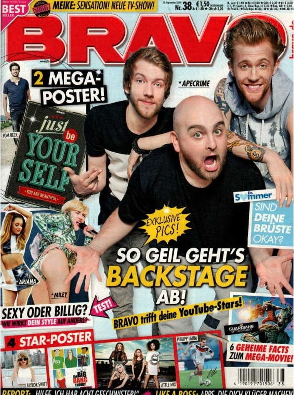 Bravo Magazin Deutschland 2014-38 ApeCrime Tom Beck Ariana Grande Miley Cyrus Taylor Swift