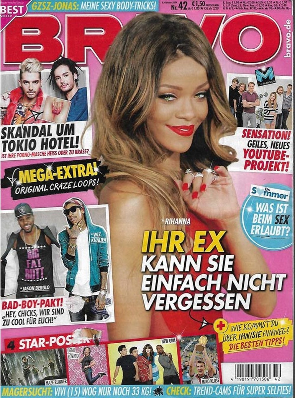 Bravo Magazin Deutschland 2014-42 Rihanna Tokio Hotel Wiz Khalifa Jason Derulo Demi Lovato