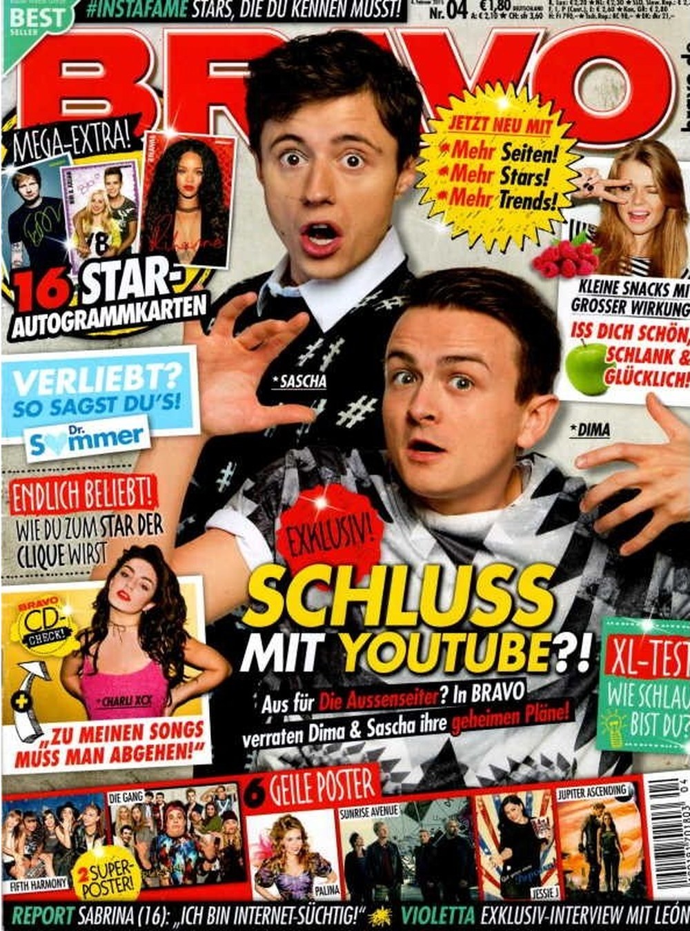 Bravo Magasin Tyskland 2015-04 DieLochis Charli XCX Palina Rojinski Fifth Harmony Sunrise Avenue Originalutgåva