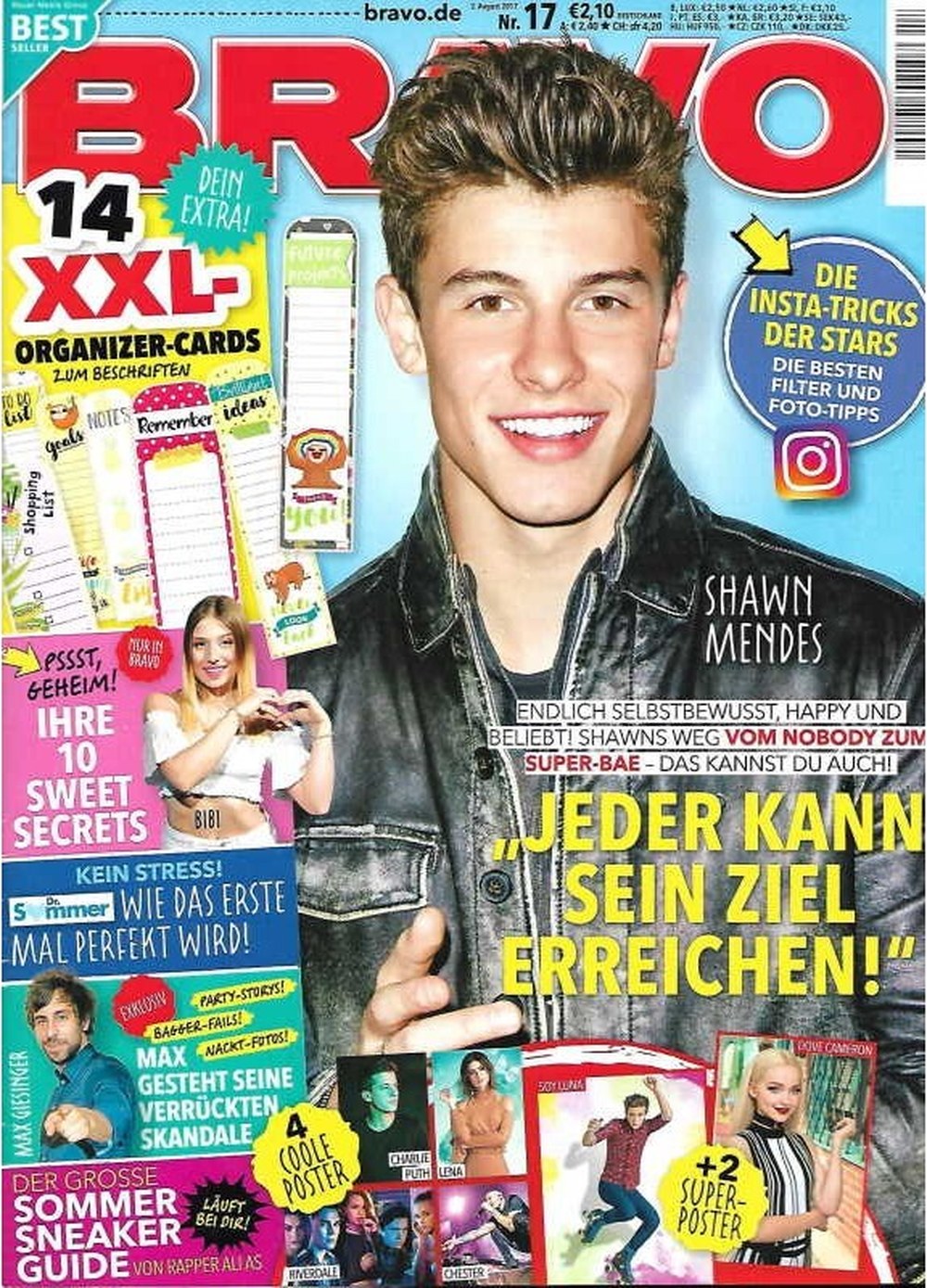 Bravo Magazin Deutschland 2017-17 Shawn Mendes BibisBeautyPalace Max Giesinger Dove Cameron Lena Meyer-Landrut