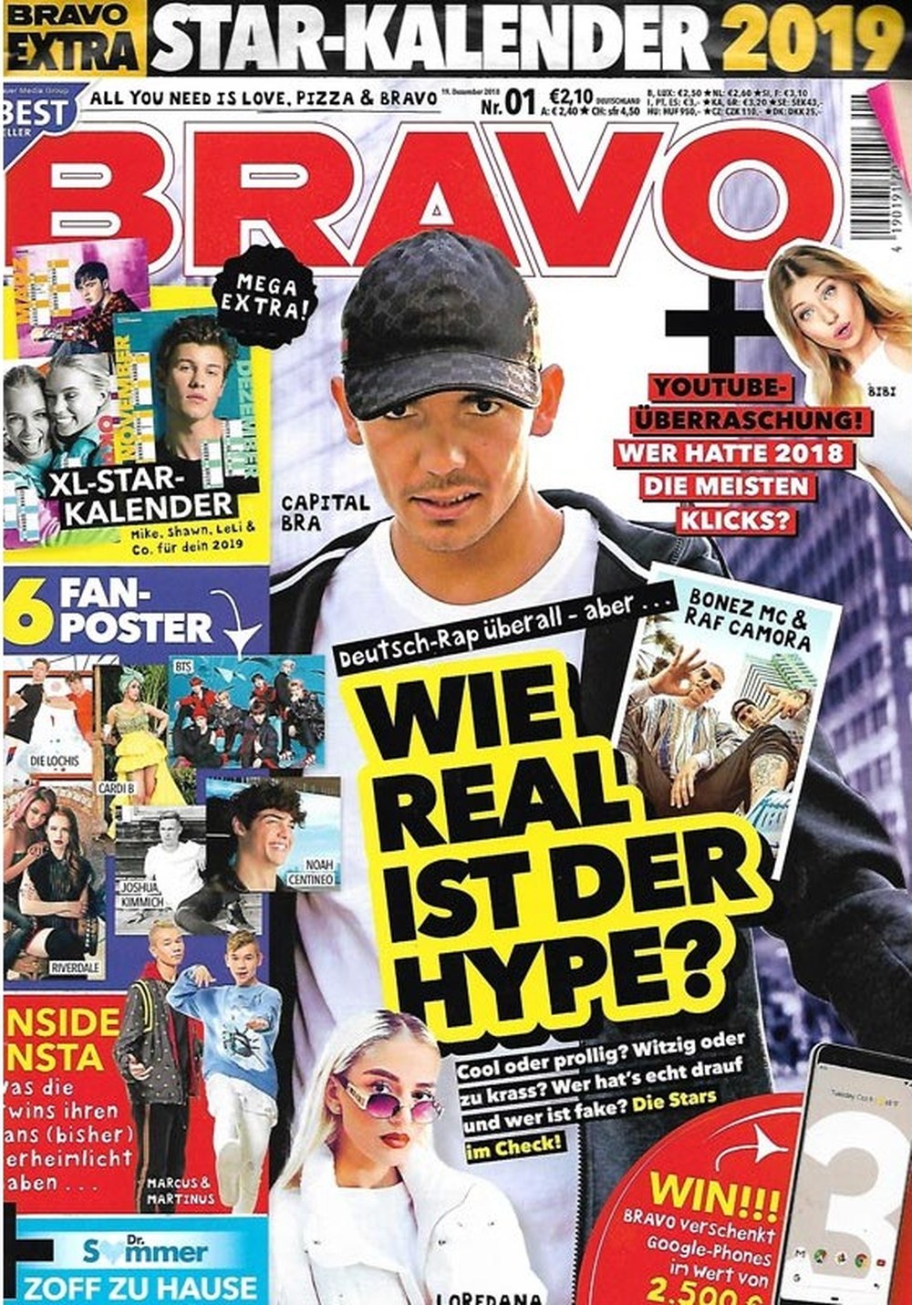 Bravo Magazin Deutschland 2018-01 Capital Bra Bonez MC RAF Camora BibisBeautyPalace Noah Centineo