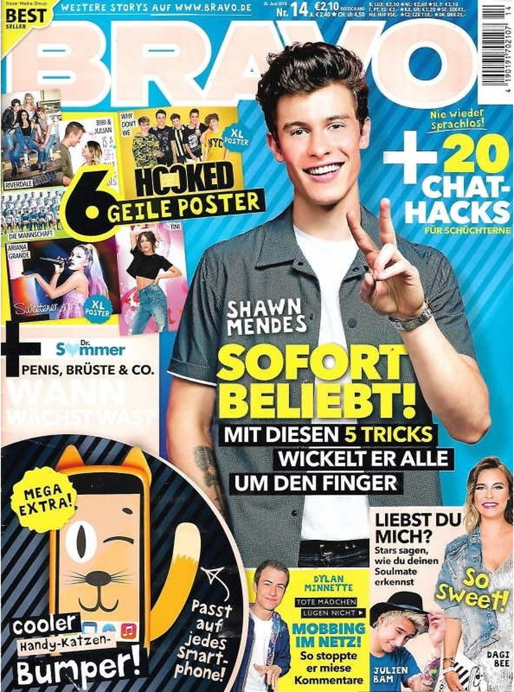 Bravo Magazin Deutschland 2018-14 Shawn Mendes Dylan Minnette Julien Bam Dagi Bee Ariana Grande