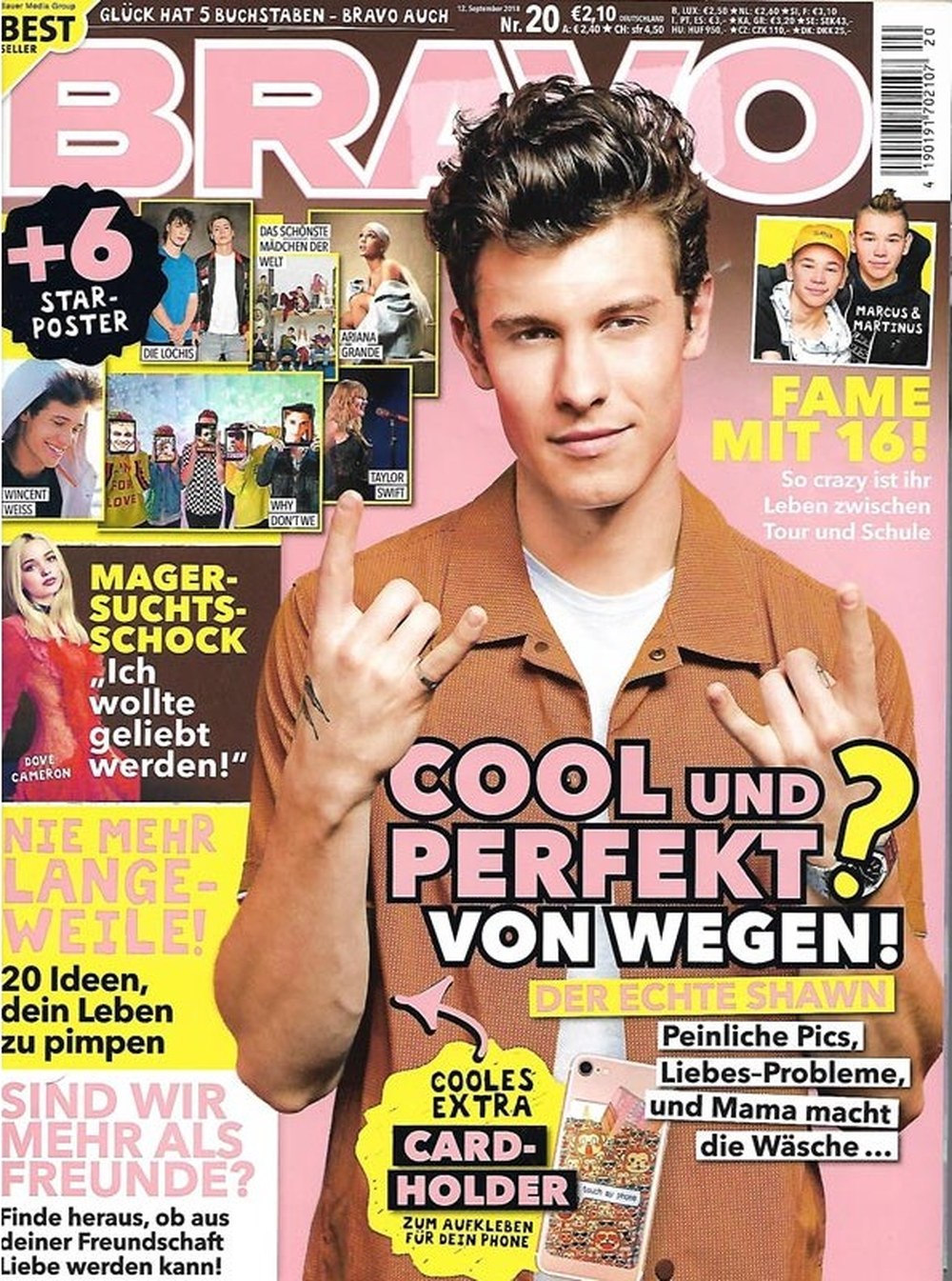 Bravo Magazin Deutschland 2018-20 Shawn Mendes Dove Cameron Ariana Grande Taylor Swift Marcus & Martinus