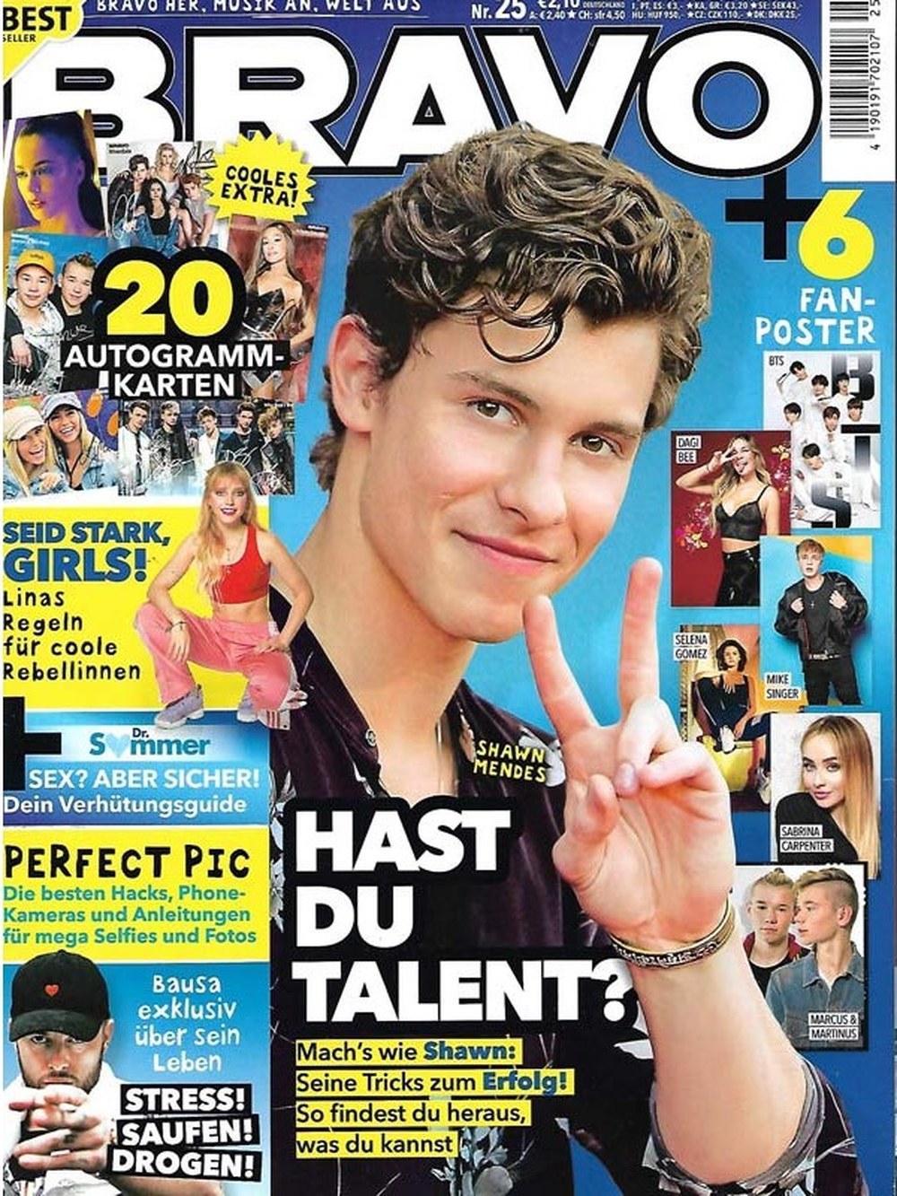 Bravo Magazin Deutschland 2018-25 Shawn Mendes Selena Gomez Mike Singer Sabrina Carpenter Bausa