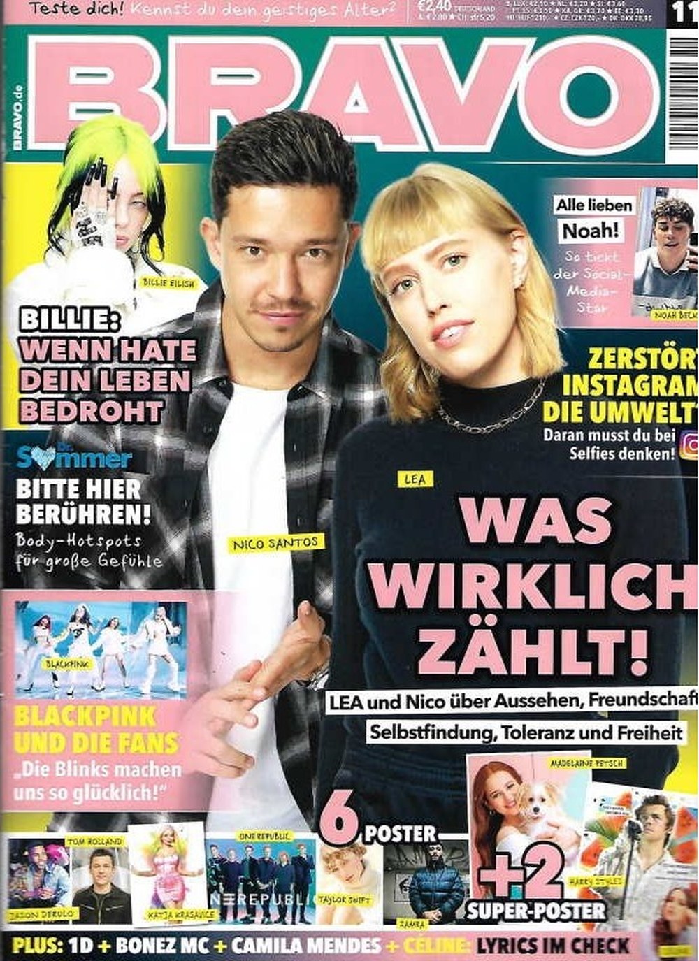 Bravo Magazin Deutschland 2020-11 Nico Santos LEA Billie Eilish Noah Beck Tom Holland