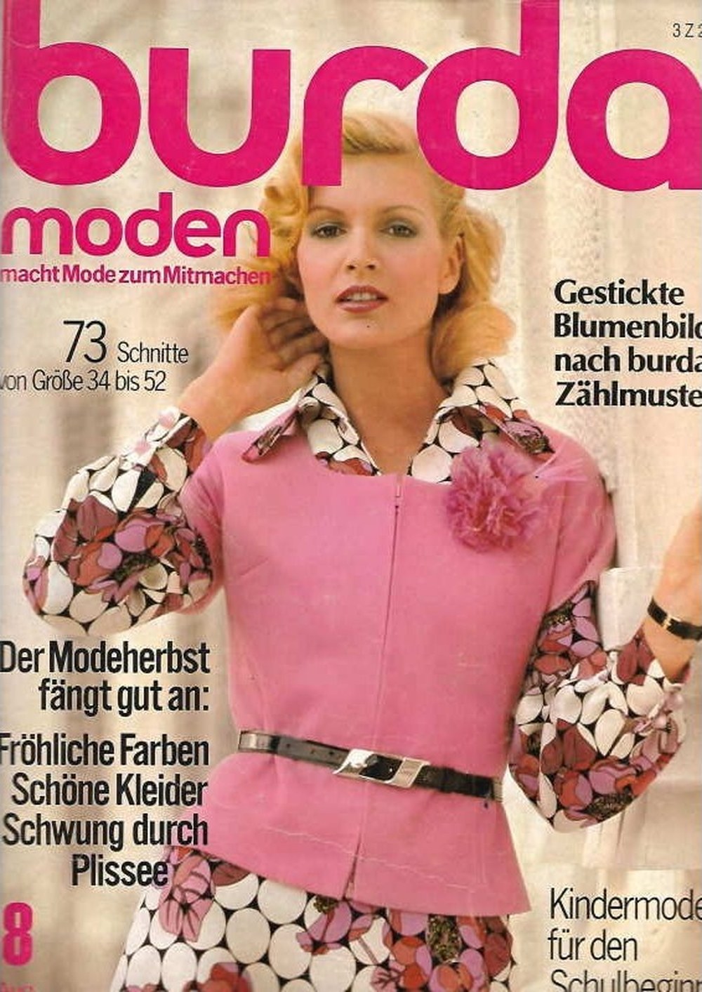 Burda Moden Magazin Deutschland 1972-08 Herbstmode Schnittmuster Kindermode