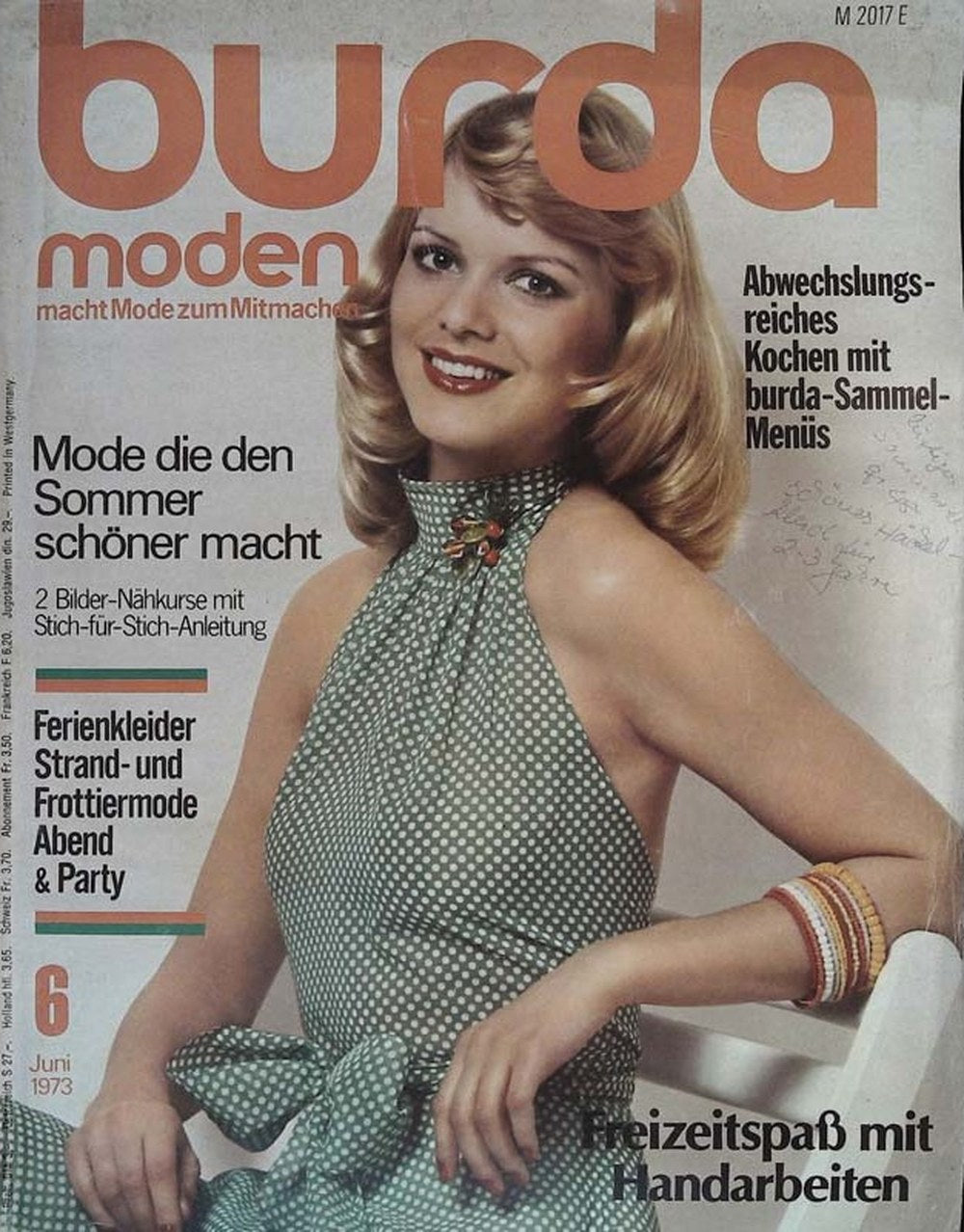 Burda Moden Magazin Deutschland 1973-06 Sommermode Nähkurse Ferienkleider