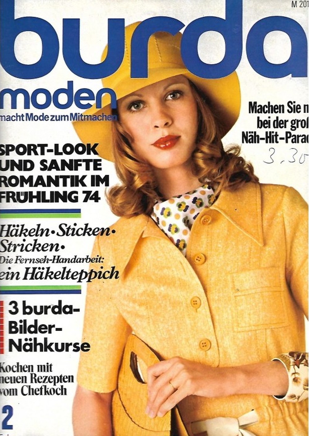 Burda Moden Magazin Deutschland 1974-02 Frühlingsmode Sportlook Romantik