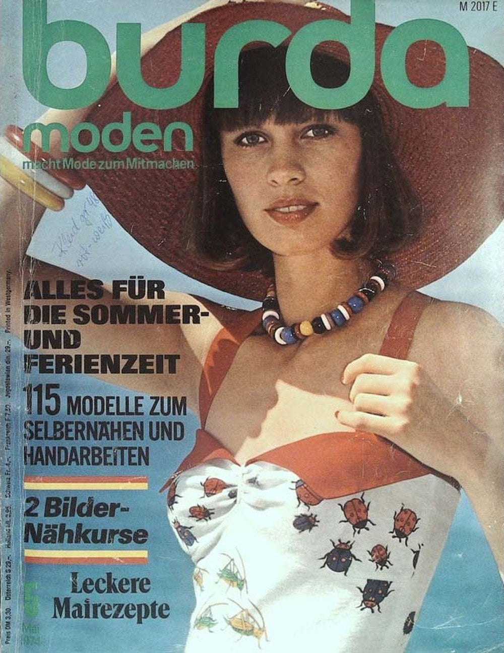 Burda Moden Magazin Deutschland 1974-05 Sommermode Ferienmode Schnittmuster