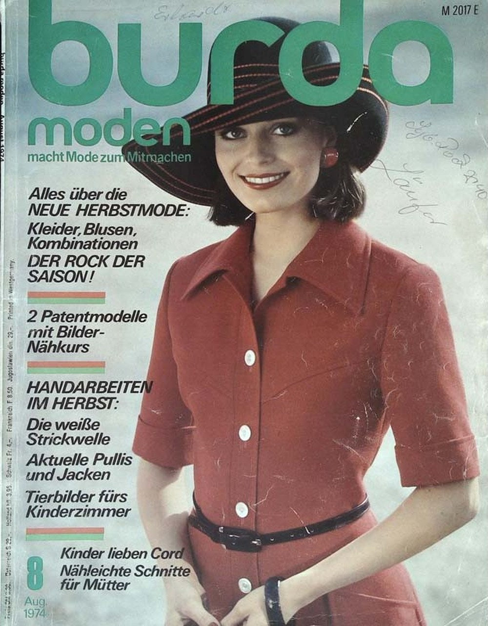 Burda Moden Magazin Deutschland 1974-08 Herbstmode Kleider Blusen
