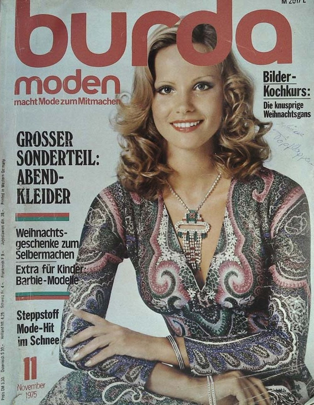 Burda Moden Magazin Deutschland 1975-11 Abendkleider Weihnachtsgeschenke Selbermachen