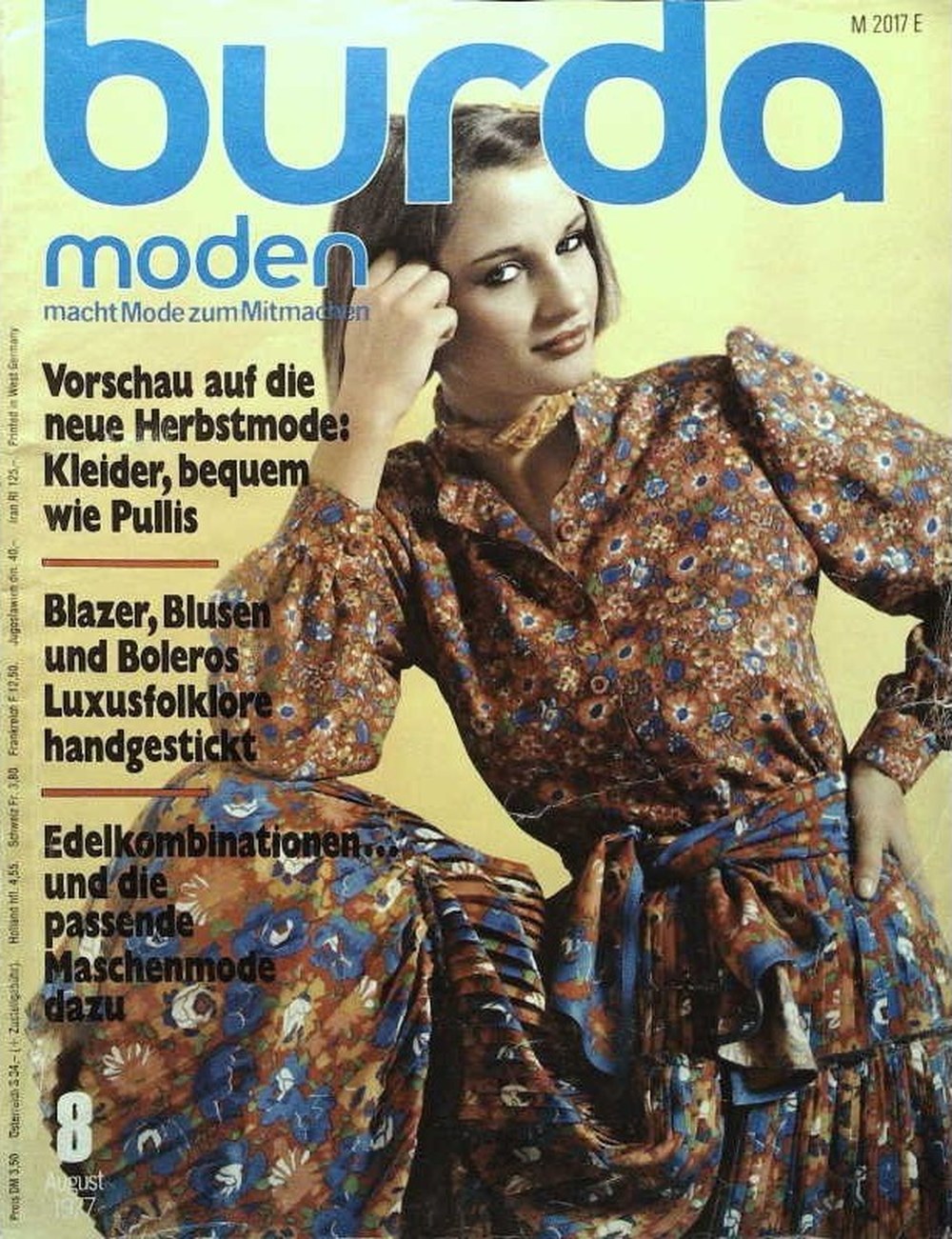 Burda Moden Magazin Deutschland 1977-08 Herbstmode Kleider Pullover