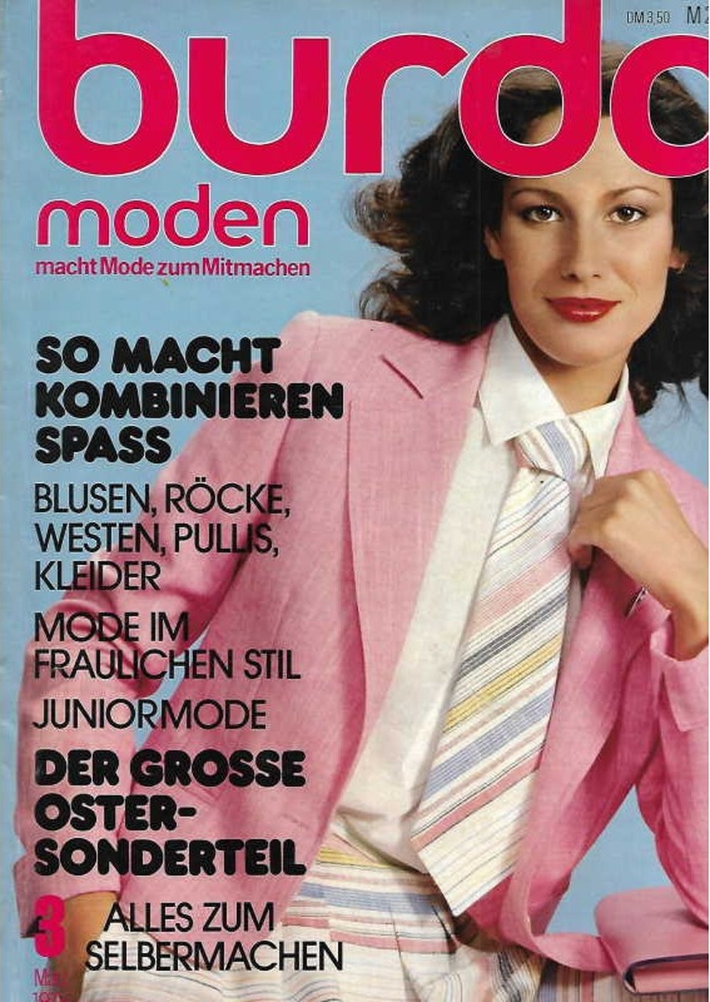 Burda Moden Magazin Deutschland 1978-03 Frühlingsmode Kombinationsmode Blusen