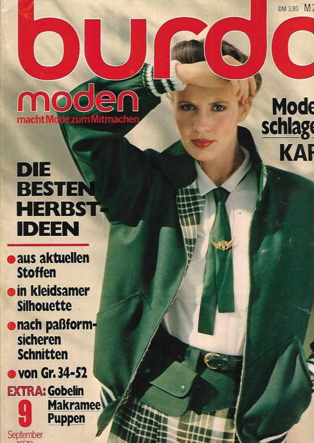 Burda Moden Magazin Deutschland 1978-09 Herbstmode Schnittmuster Karo