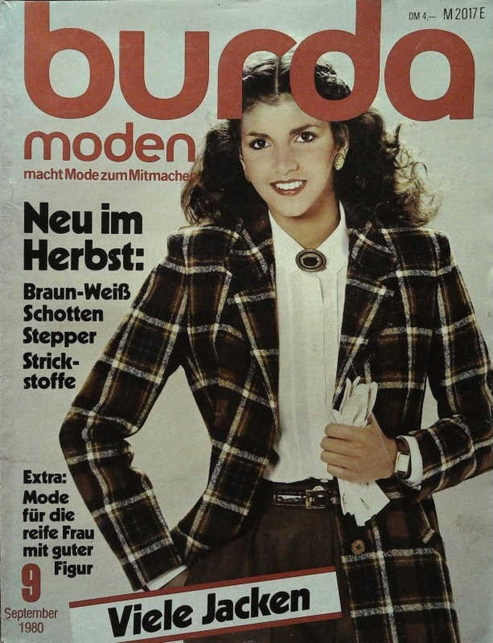 Burda Moden Magazin Deutschland 1980-09 Herbstmode Jacken Schottenmuster