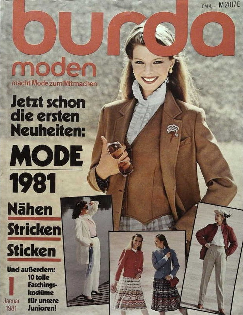 Burda Moden Magazin Deutschland 1981-01 Mode 1981 Nähen Stricken