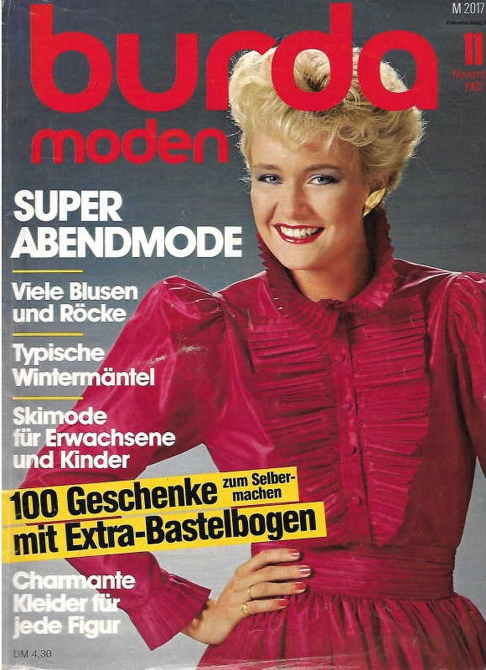 Burda Moden Magazin Deutschland 1982-11 Abendmode Blusen Röcke