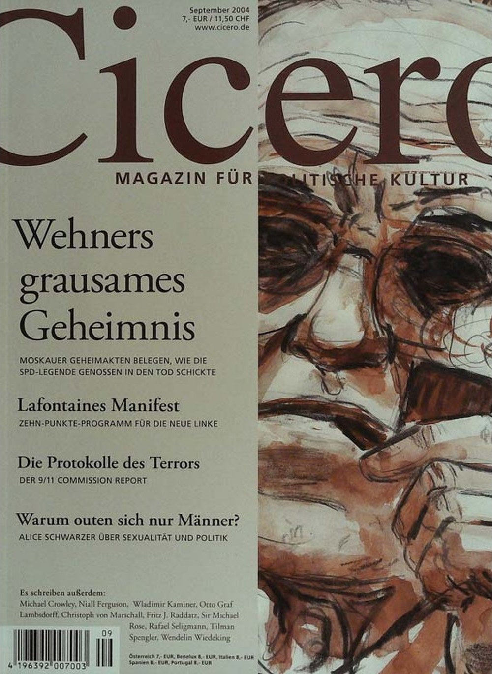 Cicero Magazin Deutschland 2004-09 Herbert Wehner Oskar Lafontaine Alice Schwarzer Michael Crowley Niall Ferguson