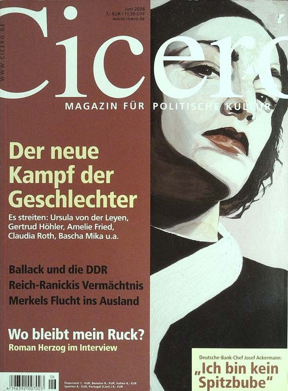 Cicero Magazin Deutschland 2006-06 Ursula Von Der Leyen Roman Herzog Josef Ackermann Gertrud Höhler Amelie Fried