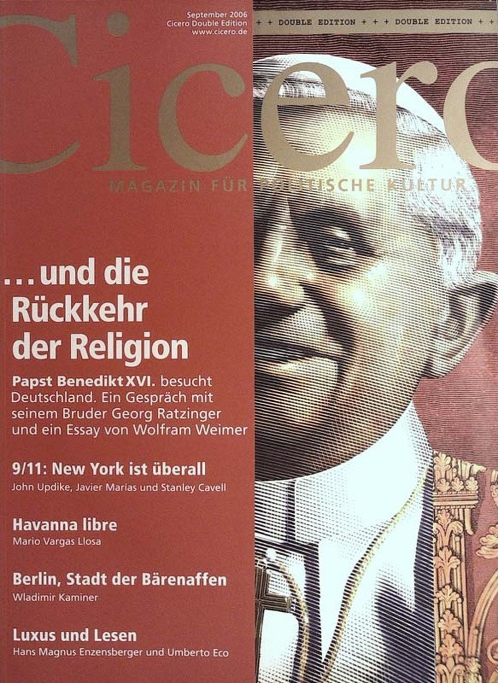 Cicero Magazin Deutschland 2006-09 Pope Benedict XVI Georg Ratzinger Wolfram Weimer John Updike Javier Marías