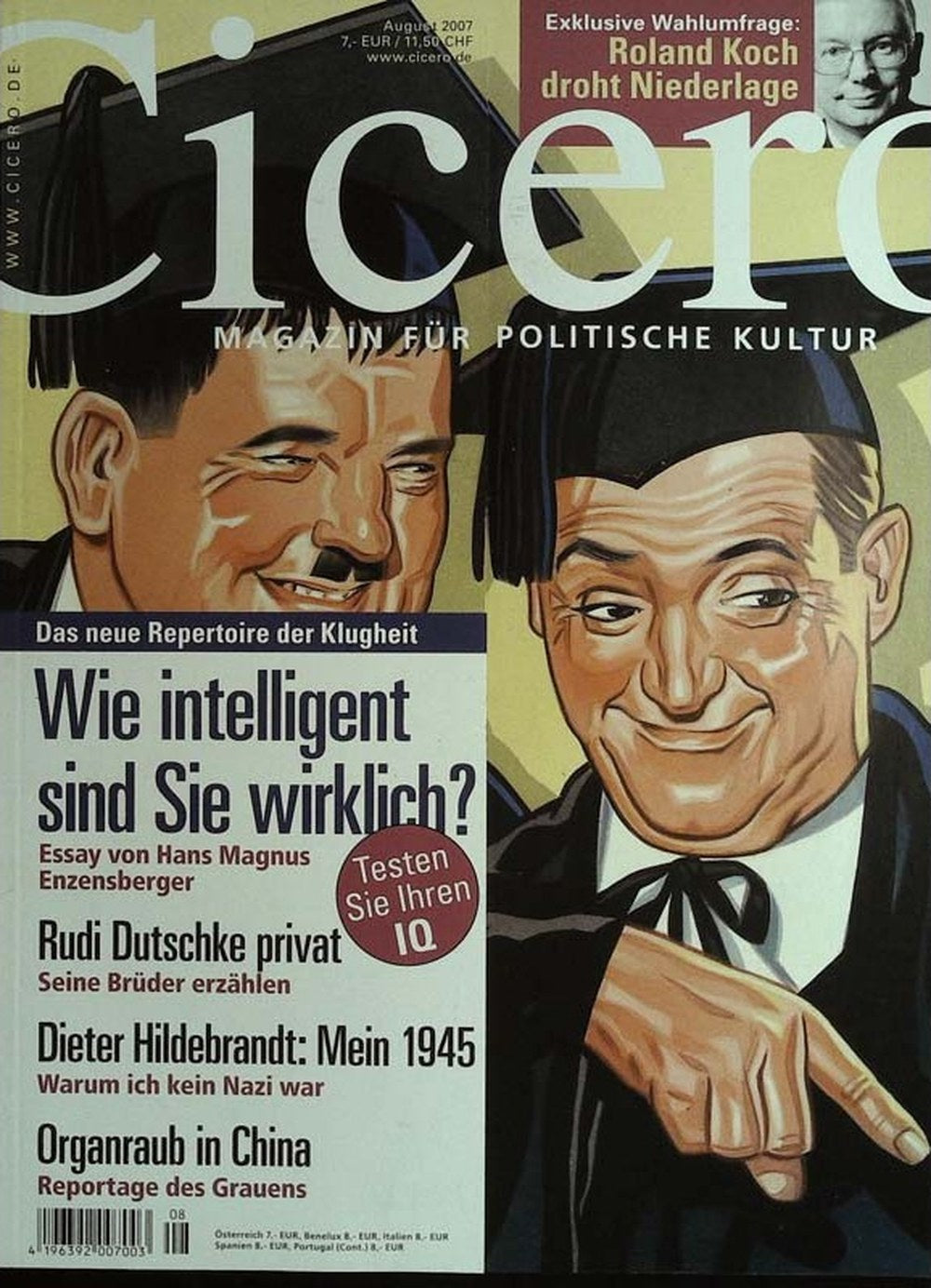 Cicero Magazin Deutschland 2007-08 Stan Laurel Oliver Hardy Hans Magnus Enzensberger Rudi Dutschke Dieter Hildebrandt