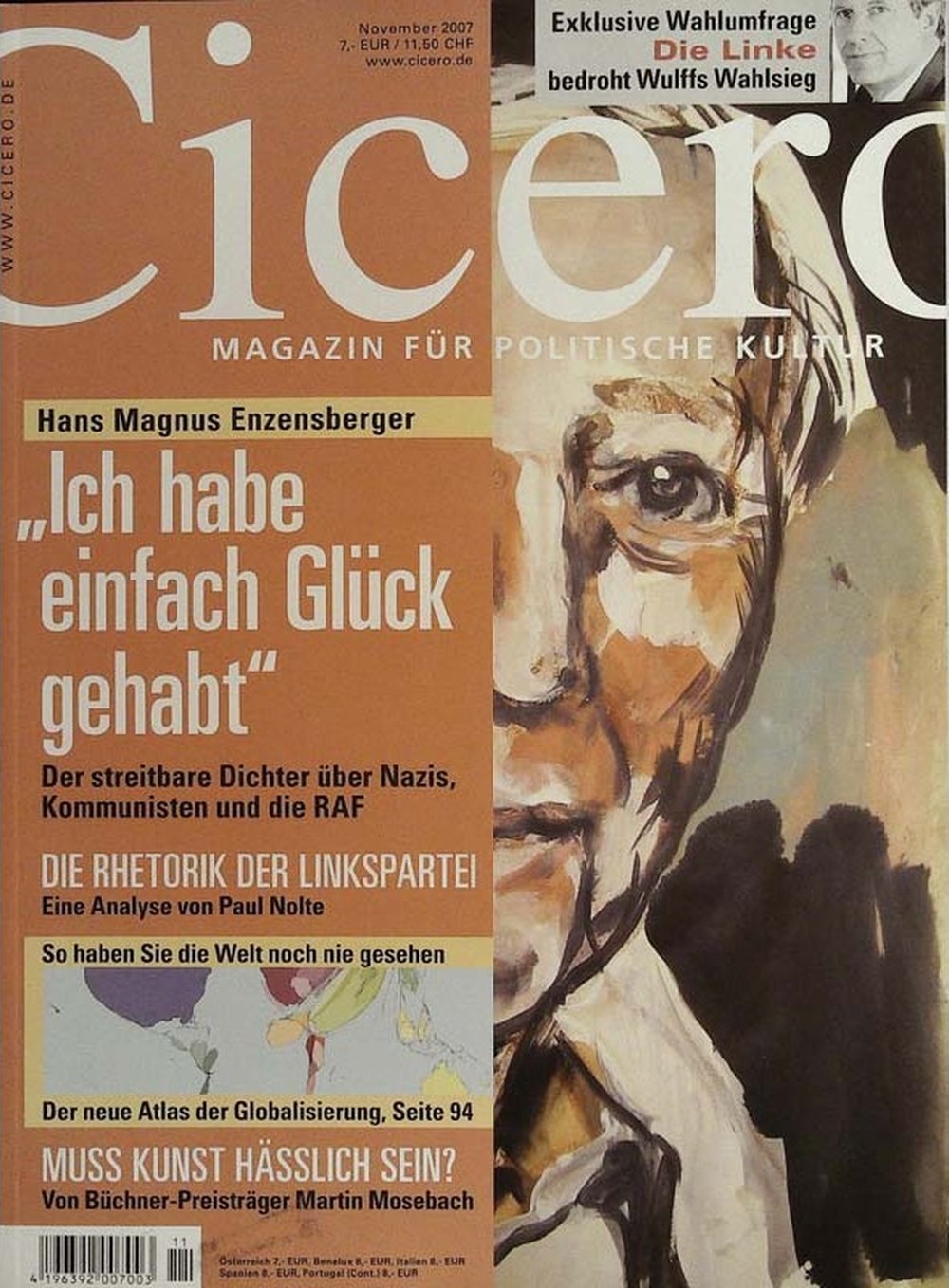 Cicero Magazin Deutschland 2007-11 Hans Magnus Enzensberger Paul Nolte Martin Mosebach Christian Wulff Die Linke
