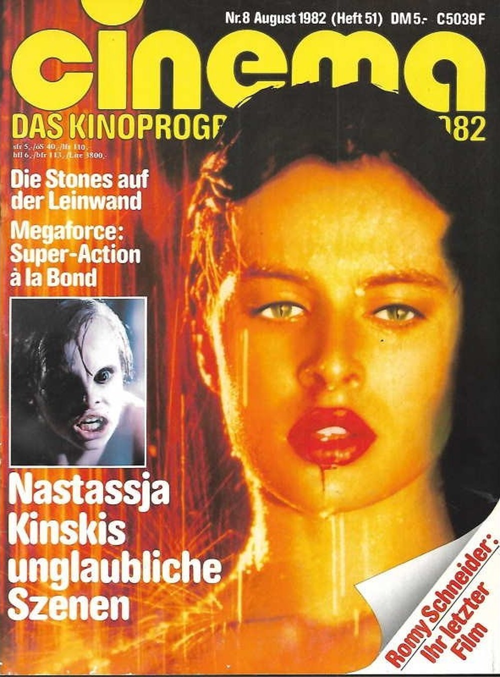Cinema Magazin Deutschland 1982-08 Nastassja Kinski Romy Schneider The Rolling Stones