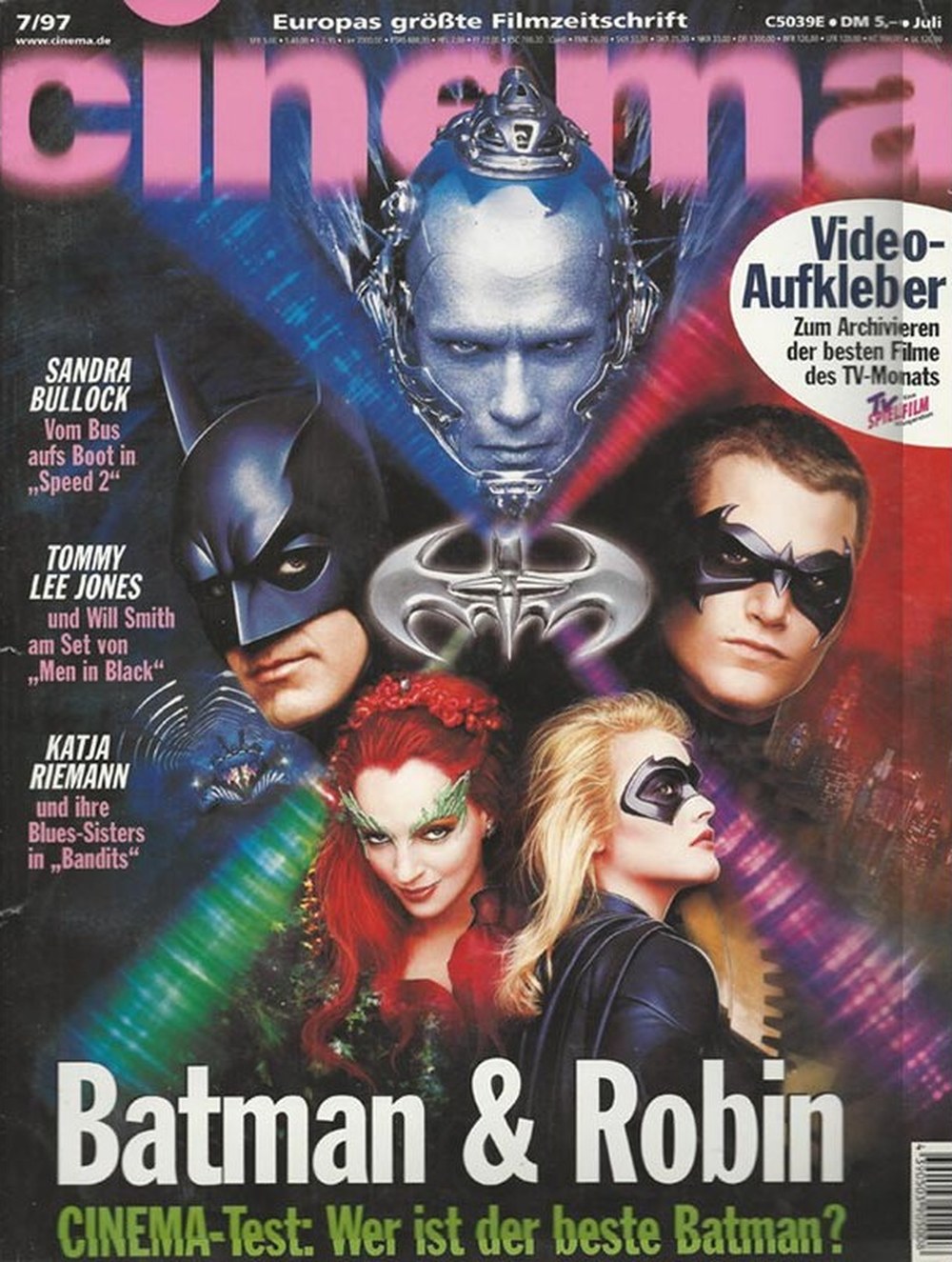Cinema Magazin Deutschland 1997-07 George Clooney Chris O'Donnell Arnold Schwarzenegger Uma Thurman Alicia Silverstone