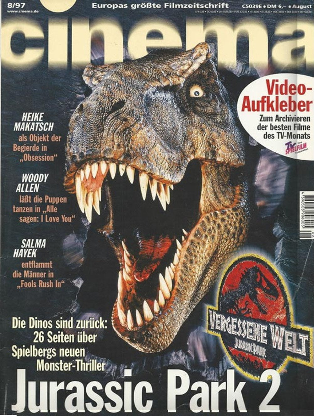 Cinema Magazin Deutschland 1997-08 Steven Spielberg Heike Makatsch Woody Allen Salma Hayek