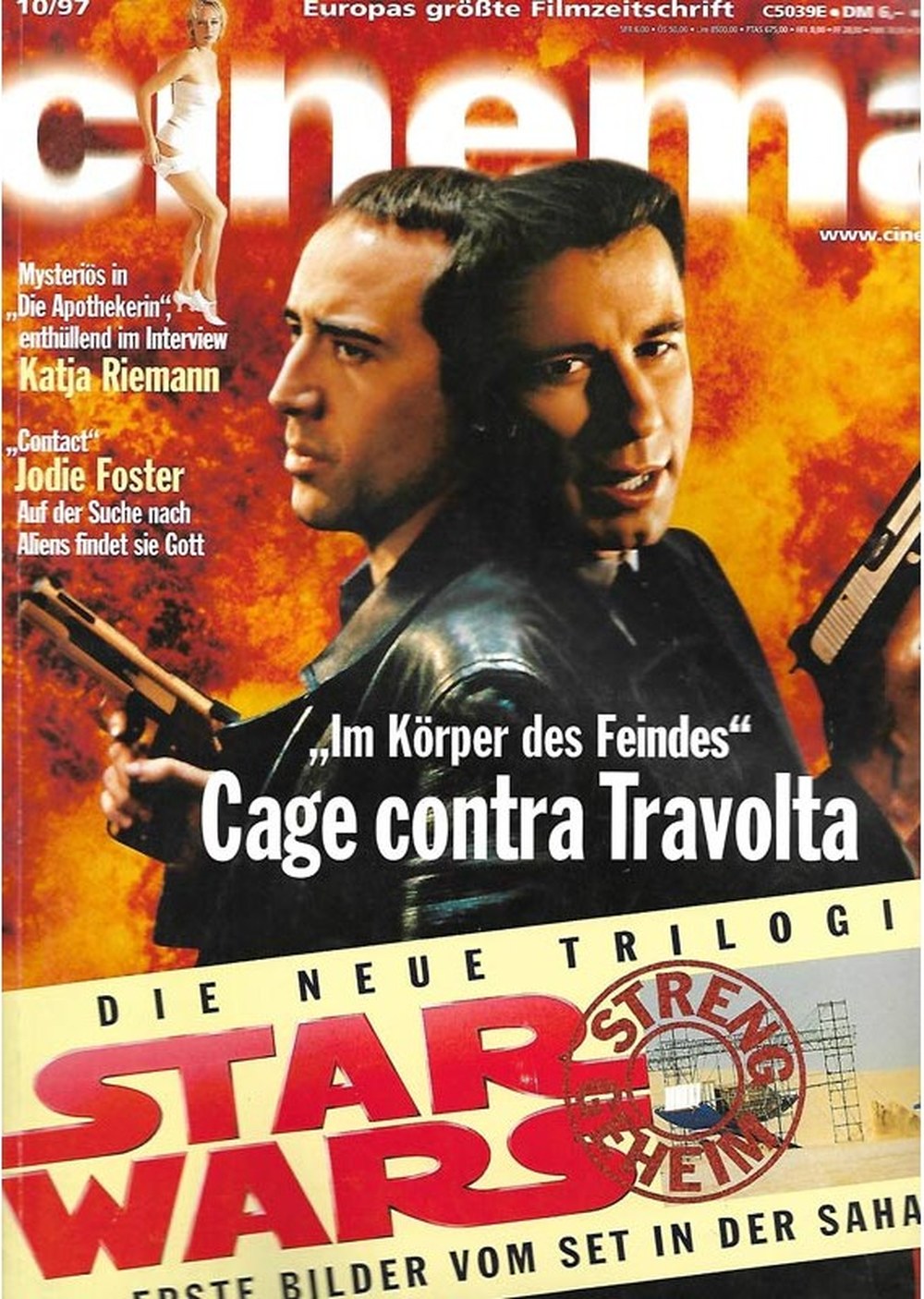 Cinema Magazin Deutschland 1997-10 Nicolas Cage John Travolta Katja Riemann Jodie Foster