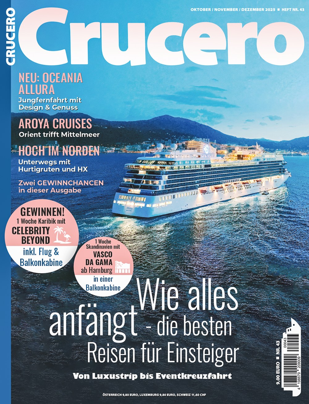 Crucero Magazin Deutschland 2025-03 Oceania Cruises Aroya Cruises Hurtigruten HX Celebrity Cruises