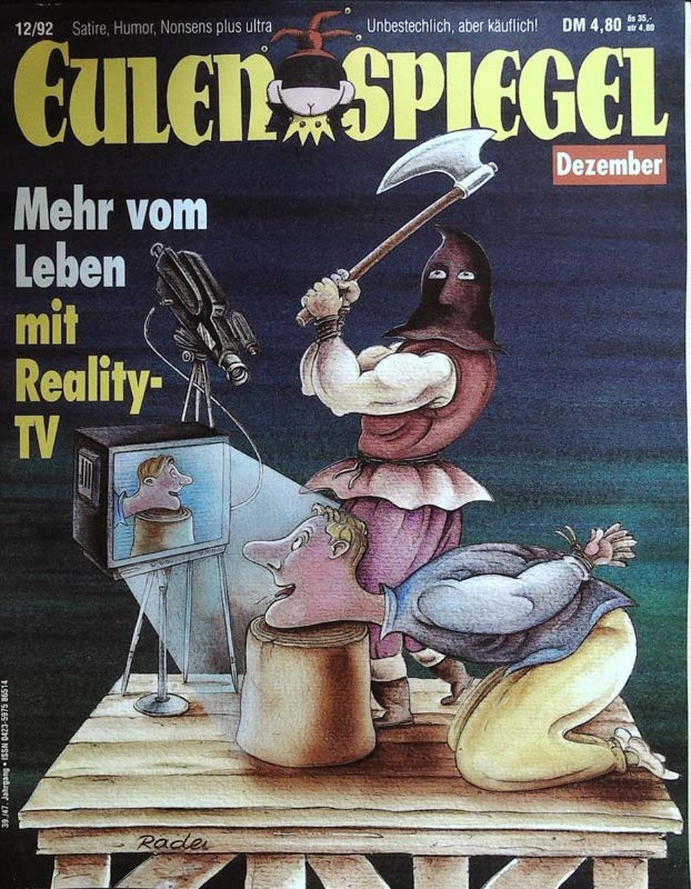 Eulenspiegel Magazin Deutschland 1992-12 Reality-TV Satire Hinrichtung