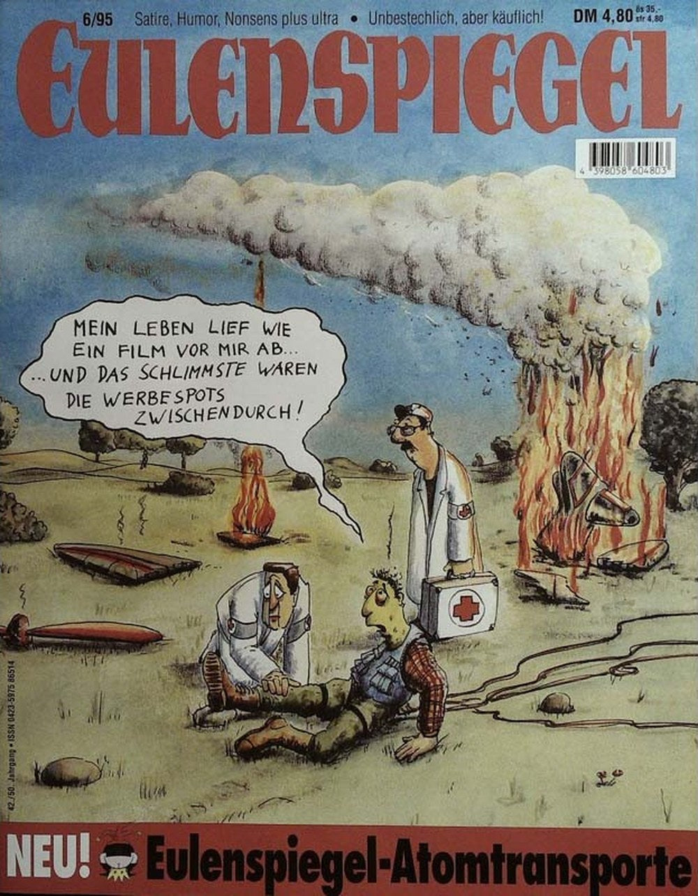 Eulenspiegel Magazin Deutschland 1995-06 Atomtransport Satire Karikatur