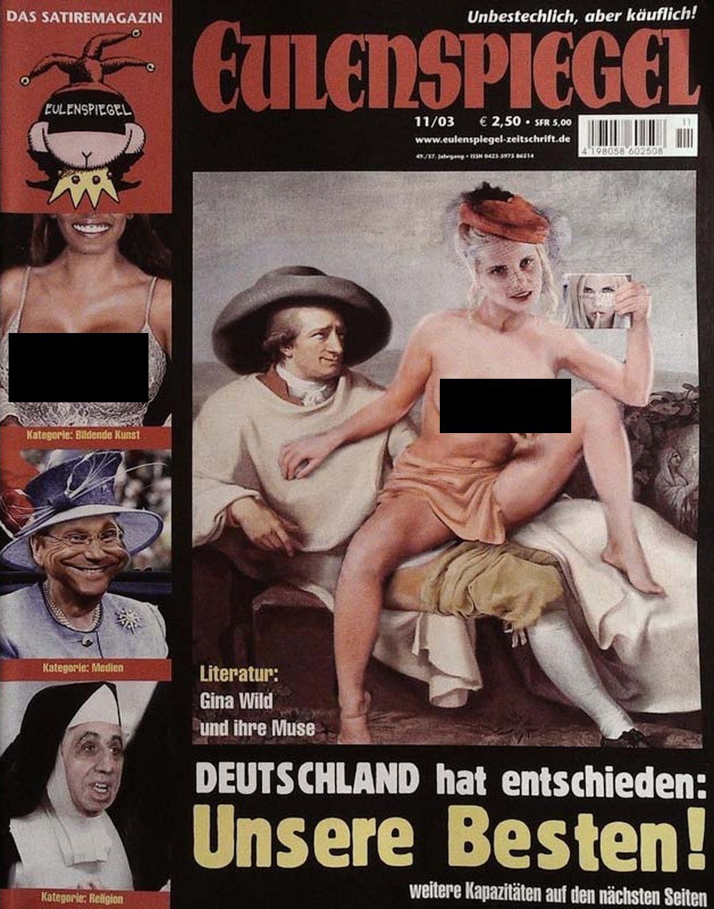 Eulenspiegel Magazin Deutschland 2003-11 Gina Wild Johann Wolfgang Von Goethe