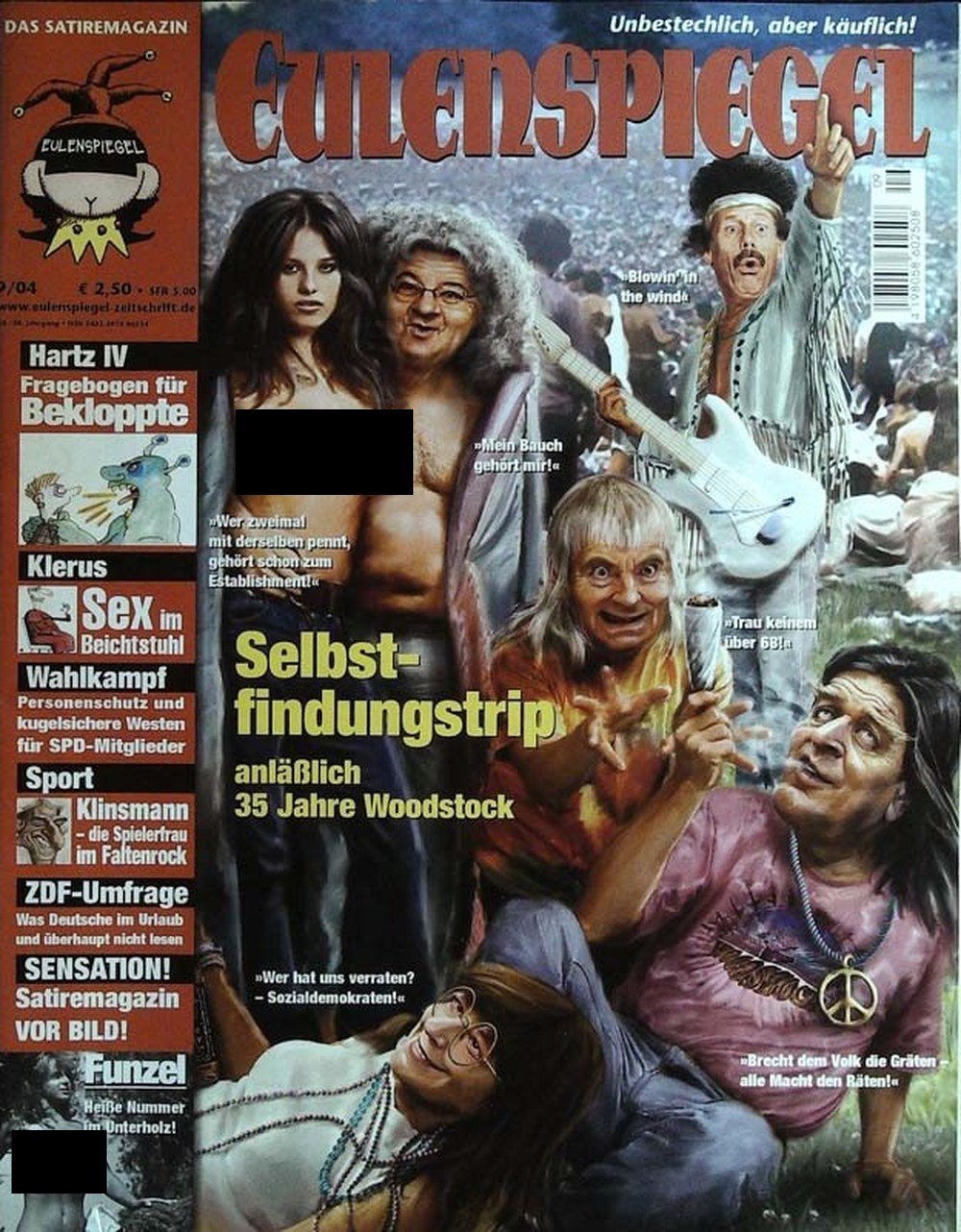 Eulenspiegel Magazin Deutschland 2004-09 Joschka Fischer Gerhard Schröder Angela Merkel Otto Schily Jürgen Klinsmann