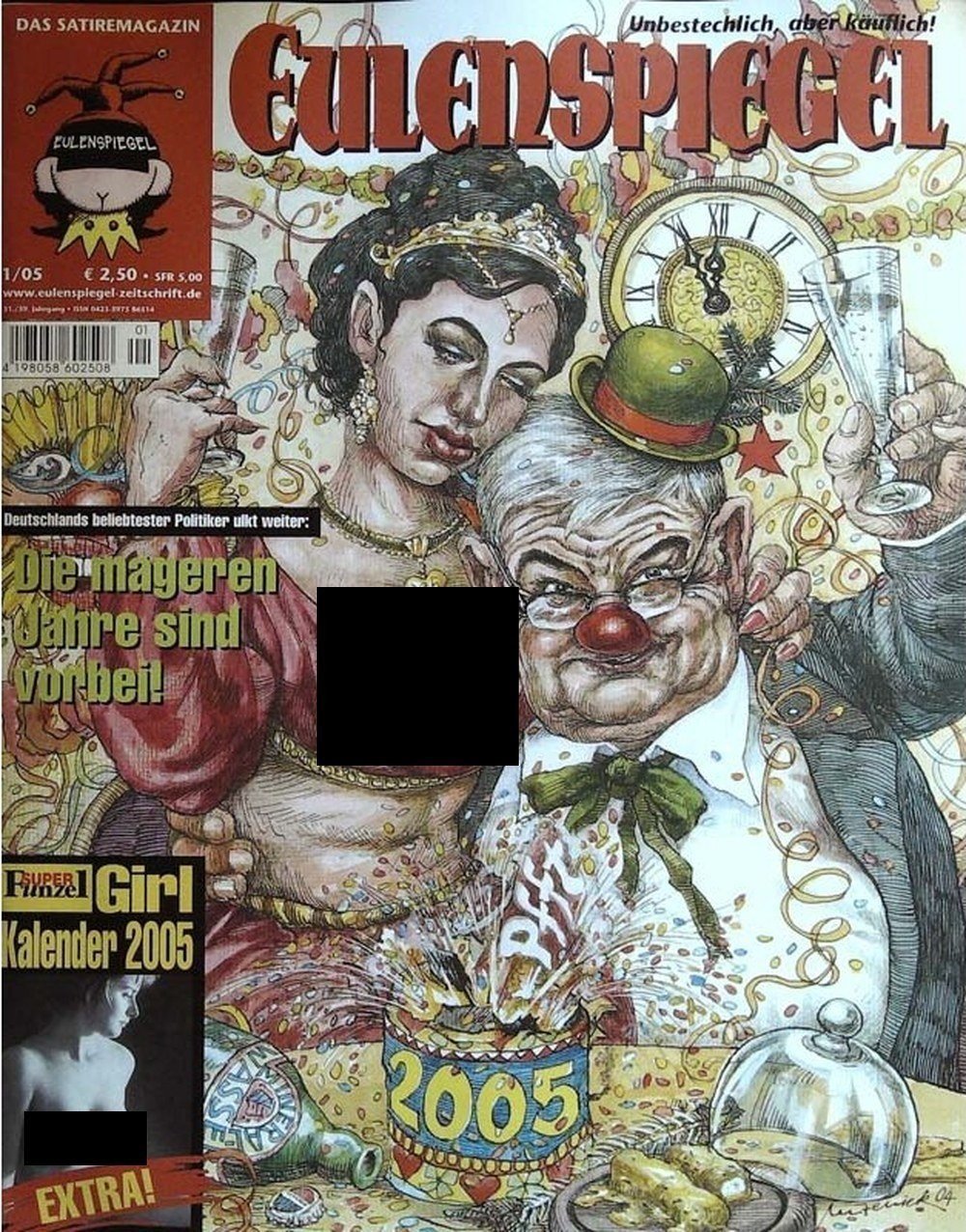 Eulenspiegel Magazin Deutschland 2005-01 Satire Neujahr 2005 Politikerkarikatur