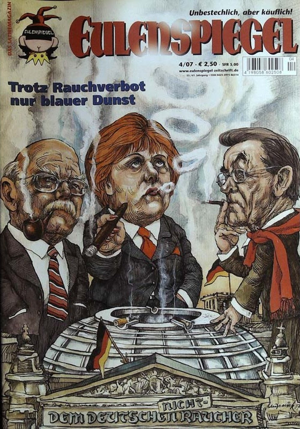 Eulenspiegel Magazin Deutschland 2007-04 Angela Merkel Helmut Kohl Gerhard Schröder