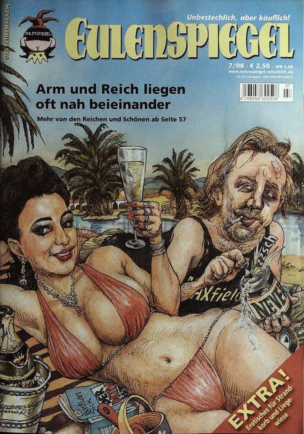 Eulenspiegel Magazin Deutschland 2008-07 Arm Und Reich Soziale Ungleichheit Strand