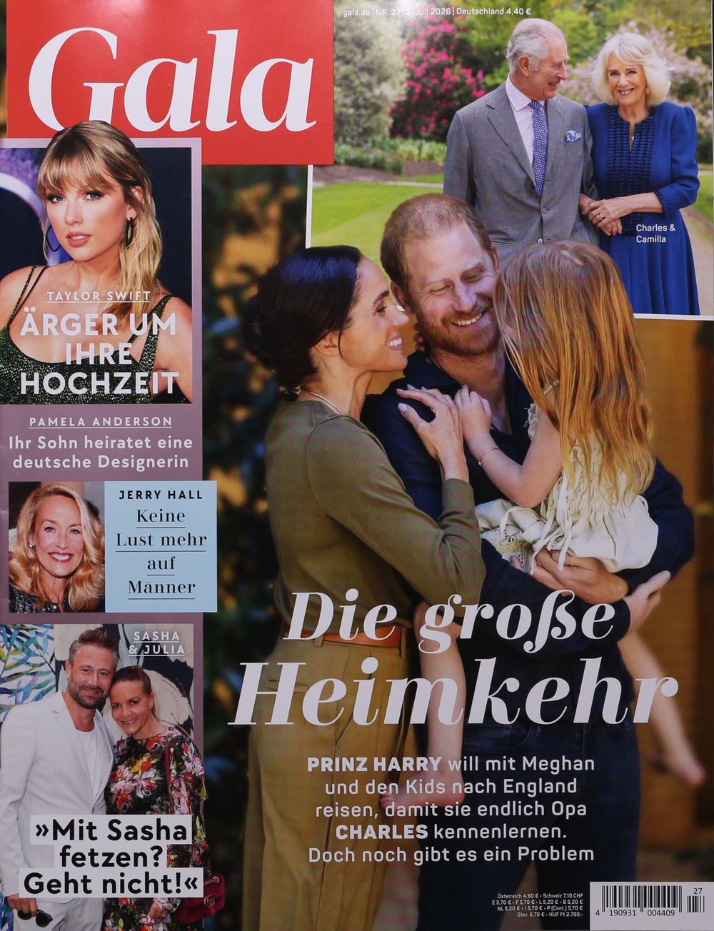 Gala Magazin Deutschland 2026-27 Taylor Swift Pamela Anderson Jerry Hall Sasha Julia
