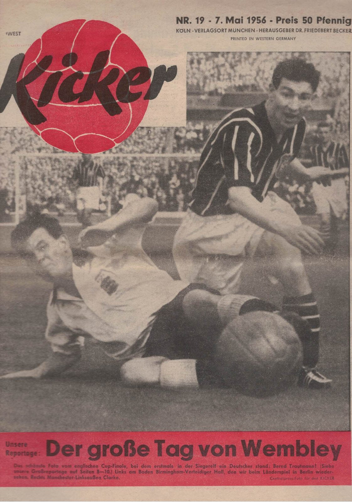 Kicker Magazin Deutschland 1956-19 Bert Trautmann