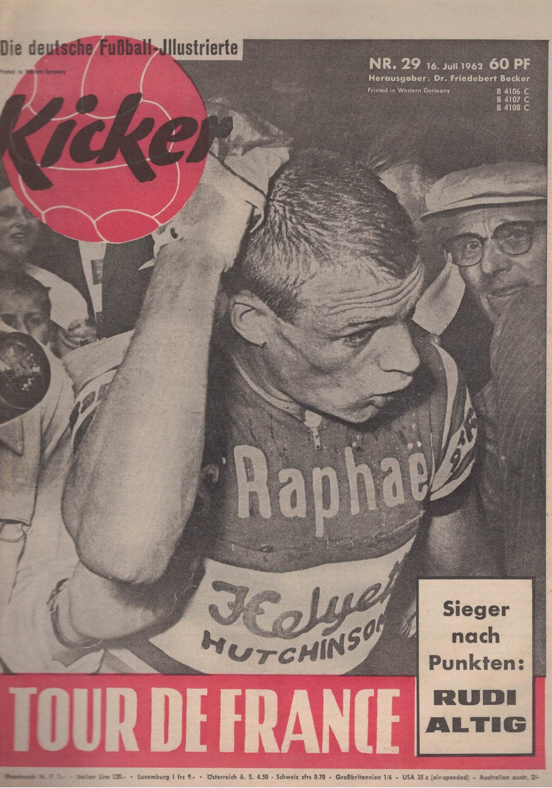 Kicker Magazin Deutschland 1962-29 Rudi Altig