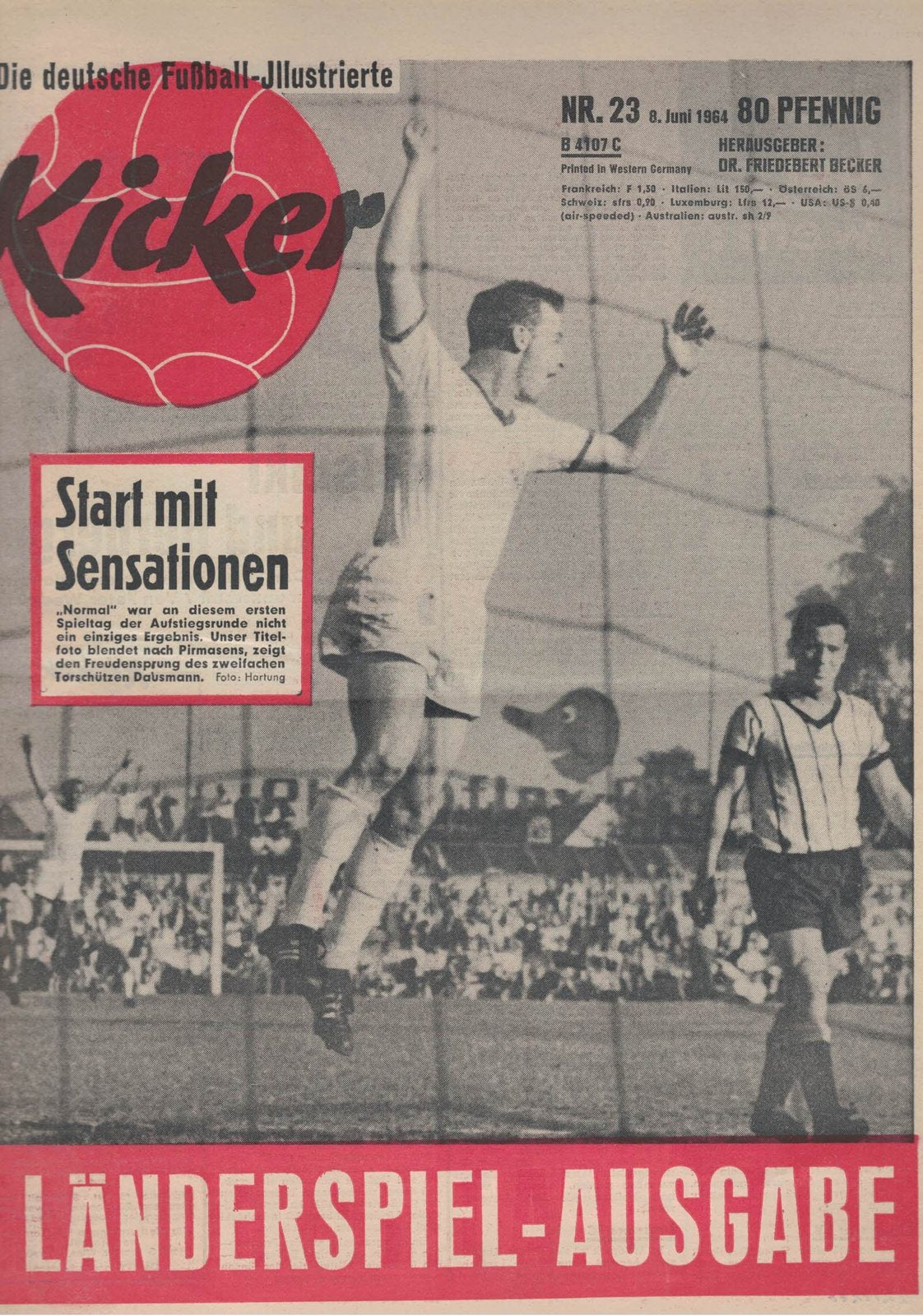Kicker Magazin Deutschland 1964-23 Dausmann